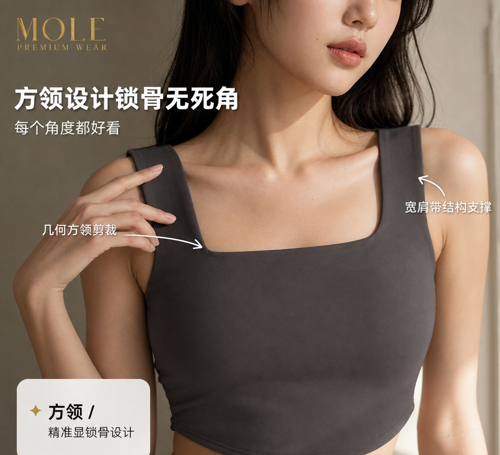 Ins Korean Square Neck Tank Top