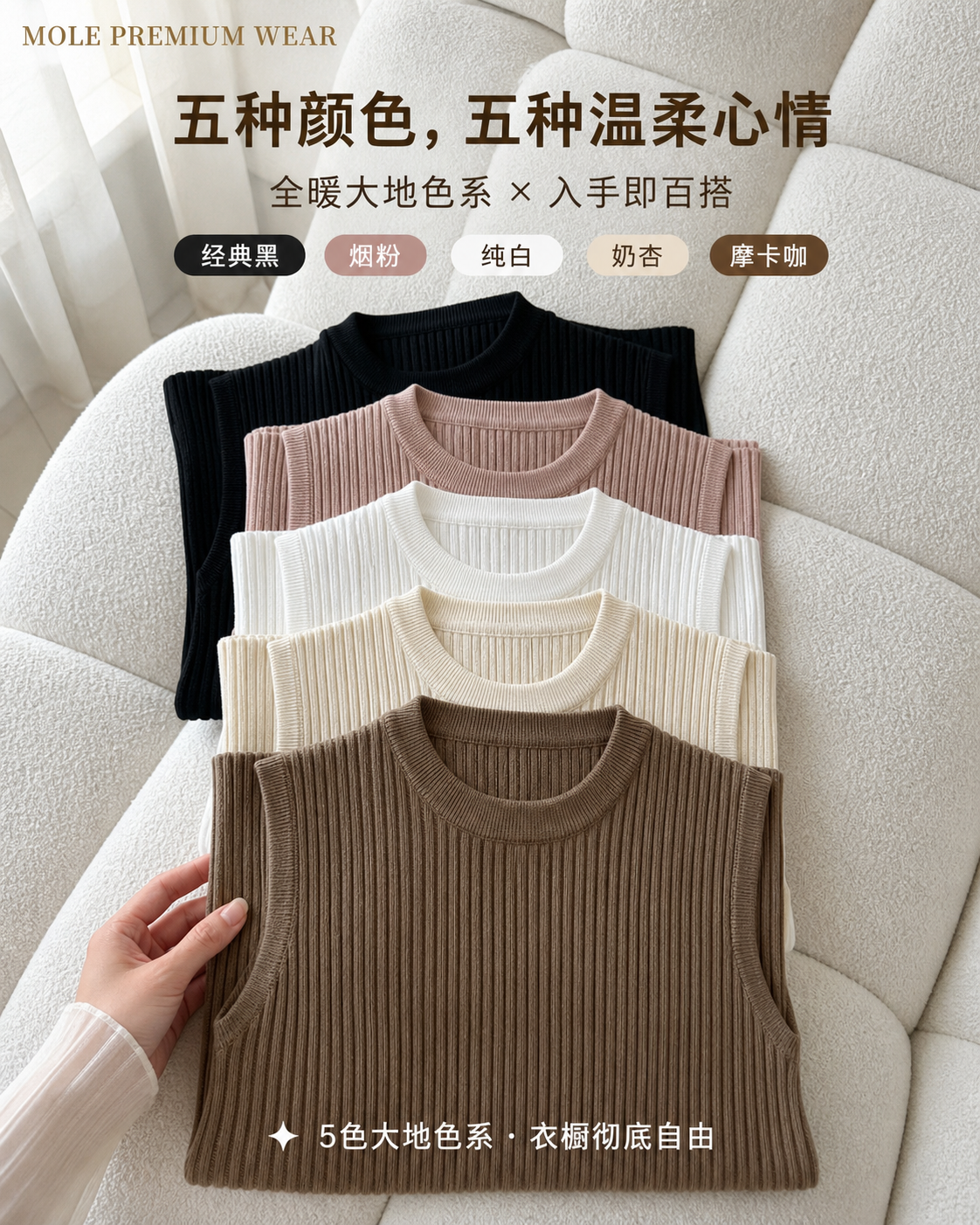 Round Neck Knitted Vest