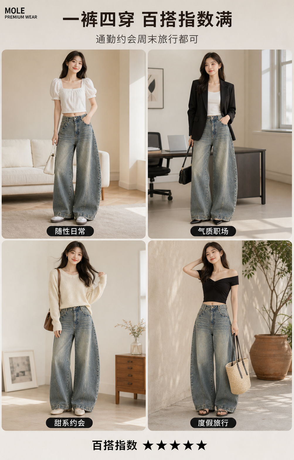American Retro High Waisted Scimitar Jeans