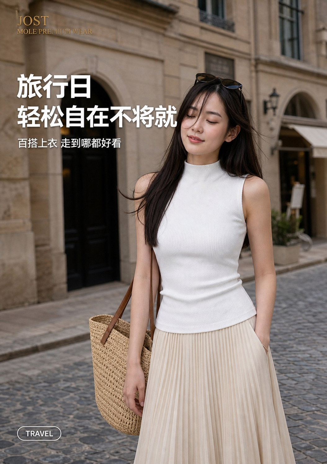 High Neck Cotton Sleeveless Tank Top