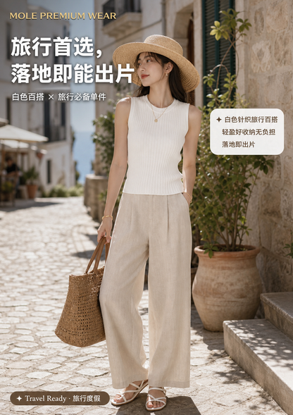 Round Neck Knitted Vest