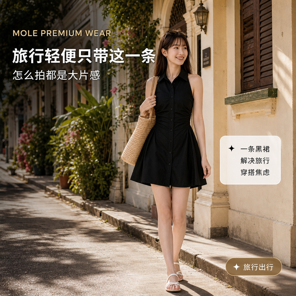 Jennie Button A Shape Dress