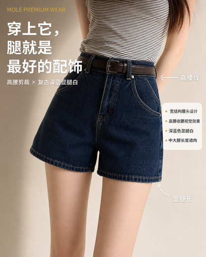 Retro Nostalgia Blue High Waist Jeans Short