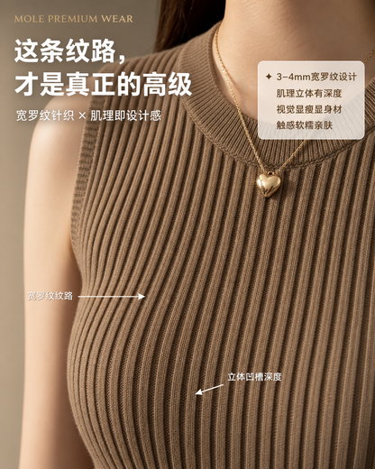 Round Neck Knitted Vest