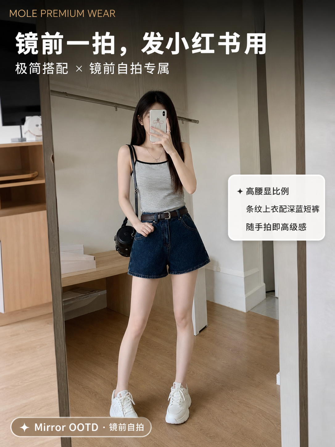 Retro Nostalgia Blue High Waist Jeans Short