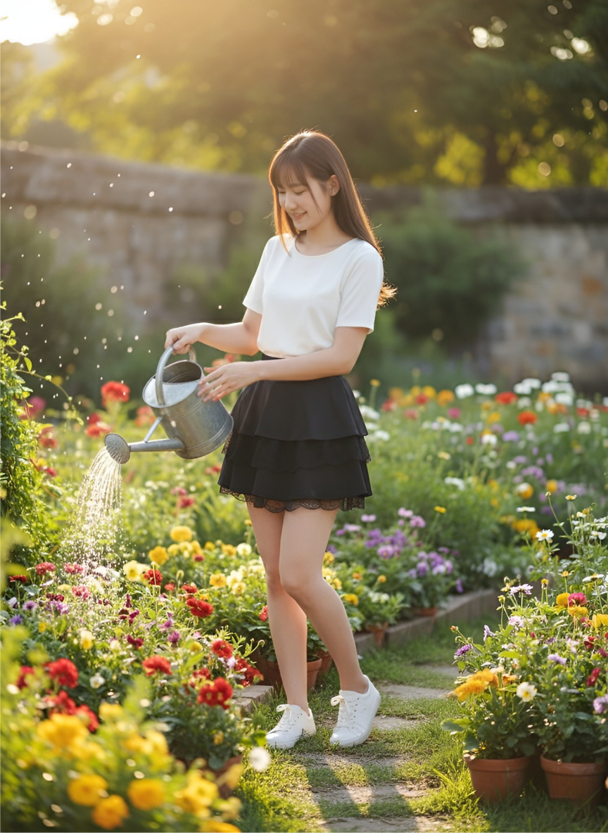 Lace Satin A Line Skirt