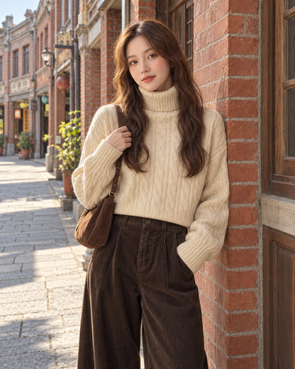 Parisa High Neck Knitted Top
