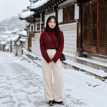 Parisa High Neck Knitted Top