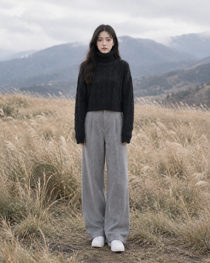 Parisa High Neck Knitted Top