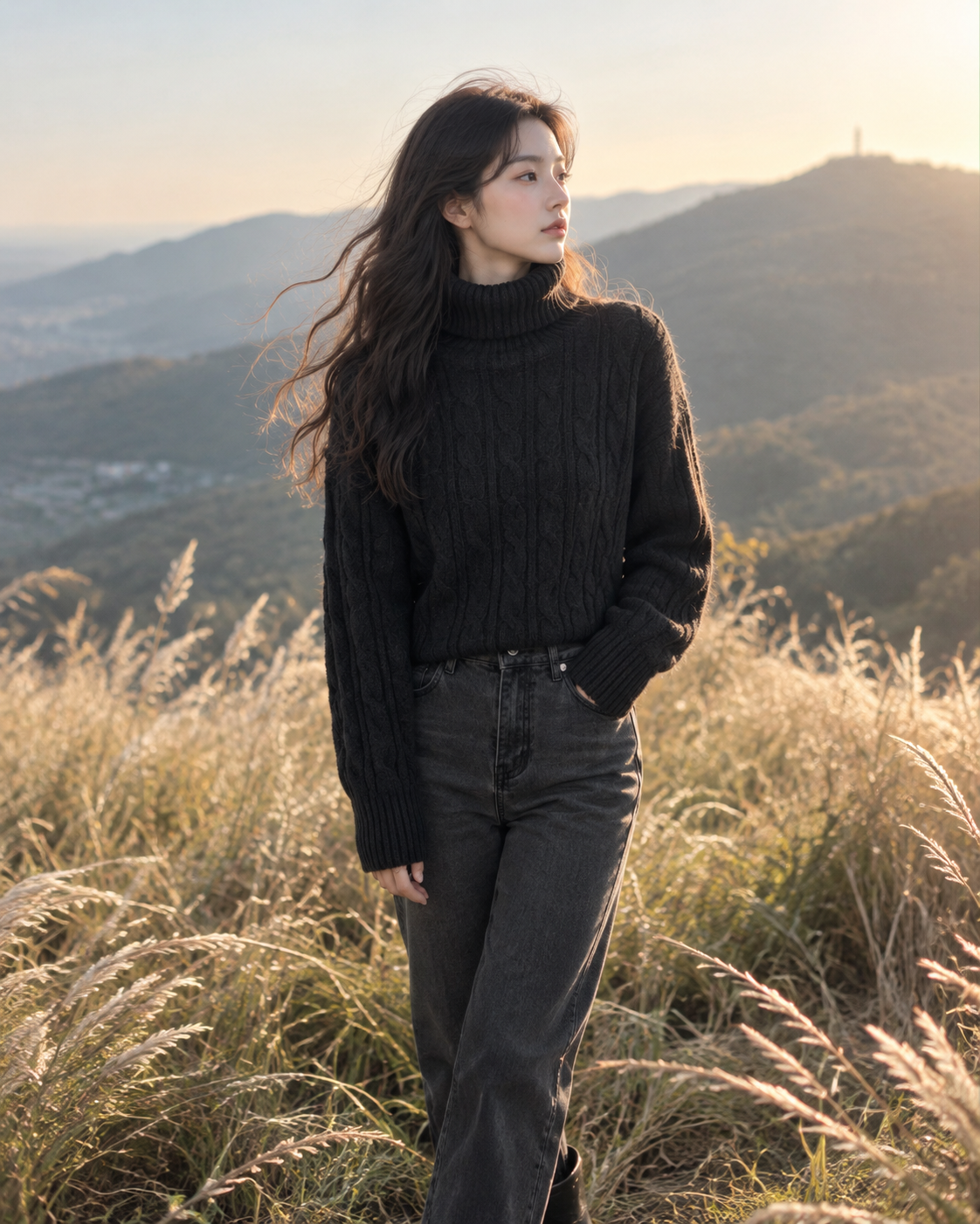 Parisa High Neck Knitted Top