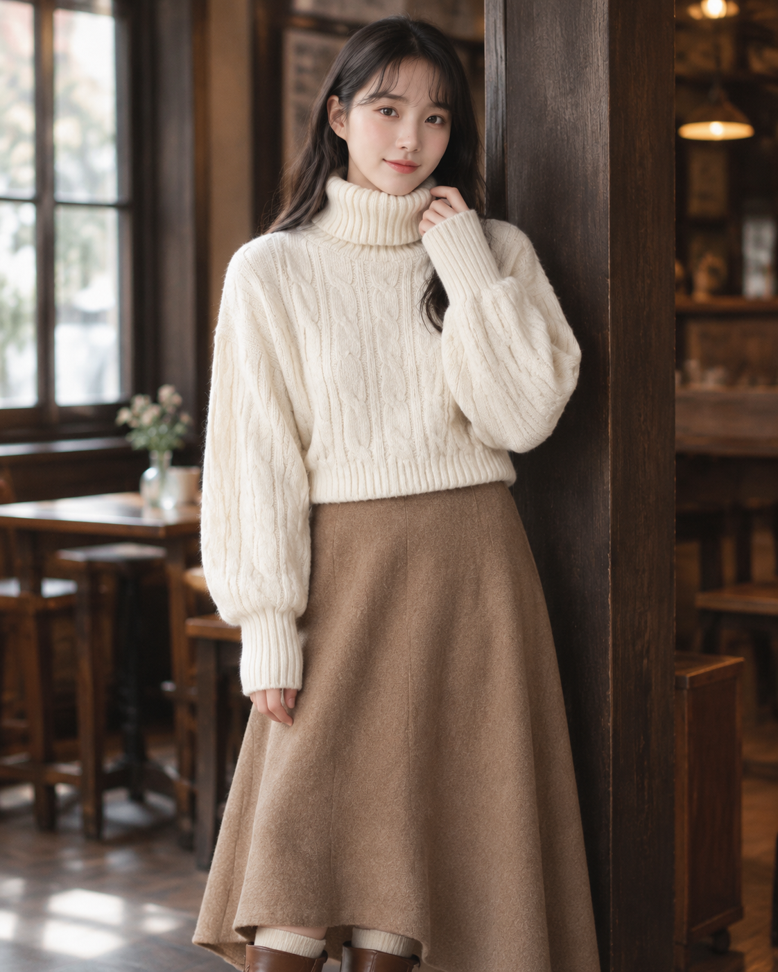 Parisa High Neck Knitted Top