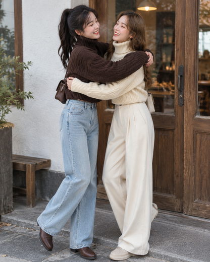 Parisa High Neck Knitted Top