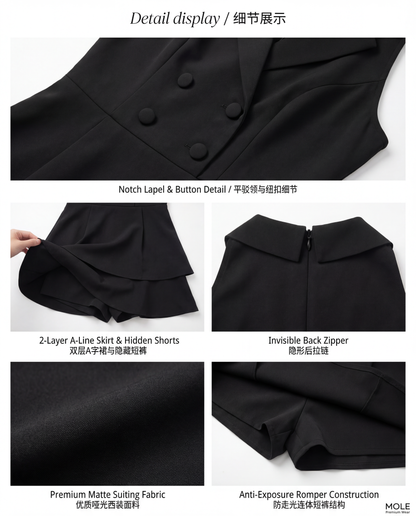 Rommily Button Blazer Layer Romper