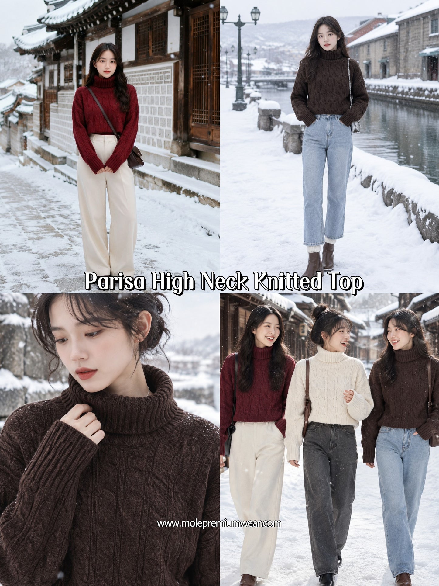 Parisa High Neck Knitted Top