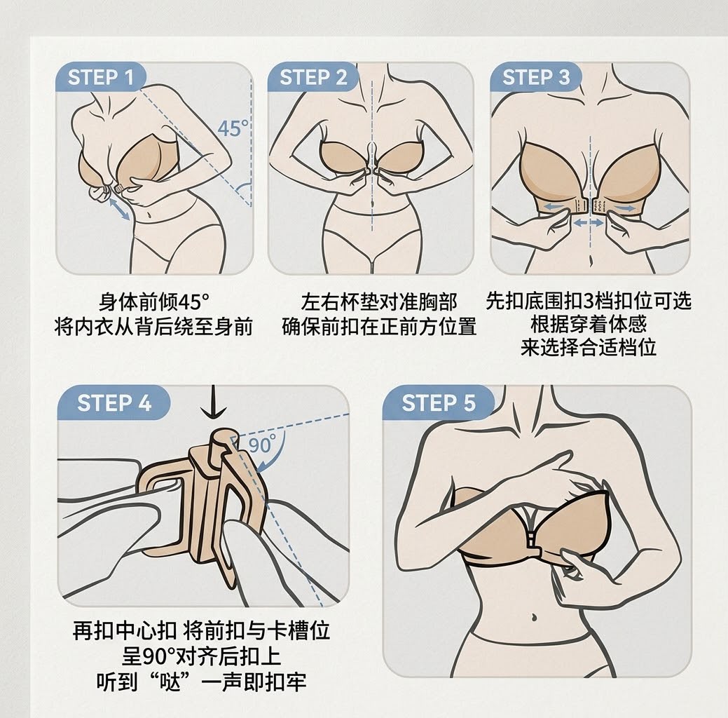 High Quality Front Clasp Strapless Anti Slip Bra