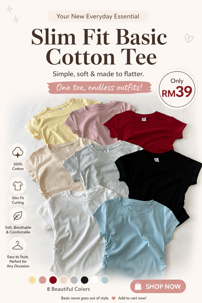 Slim Fit Basic Cotton Tee