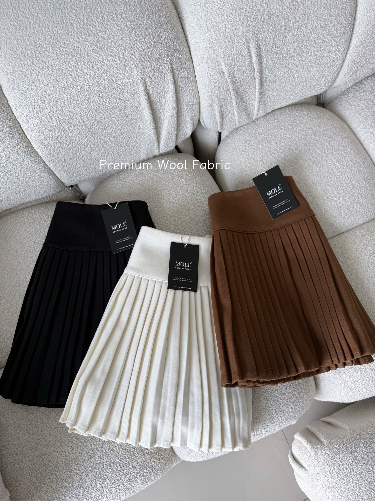 Tiana Wool Pleated A Line Skirt