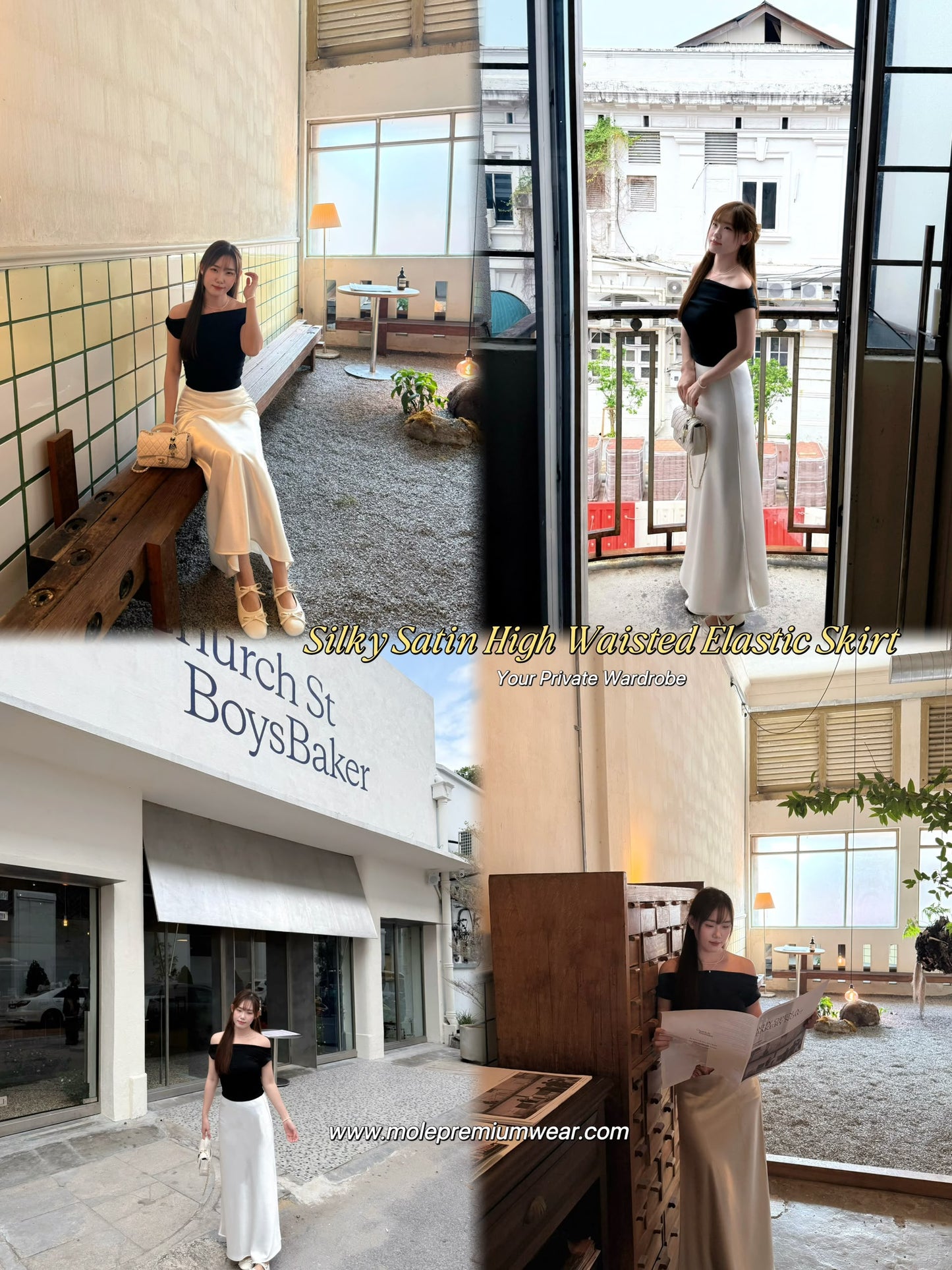 Silky Satin High Waisted Elastic Skirt