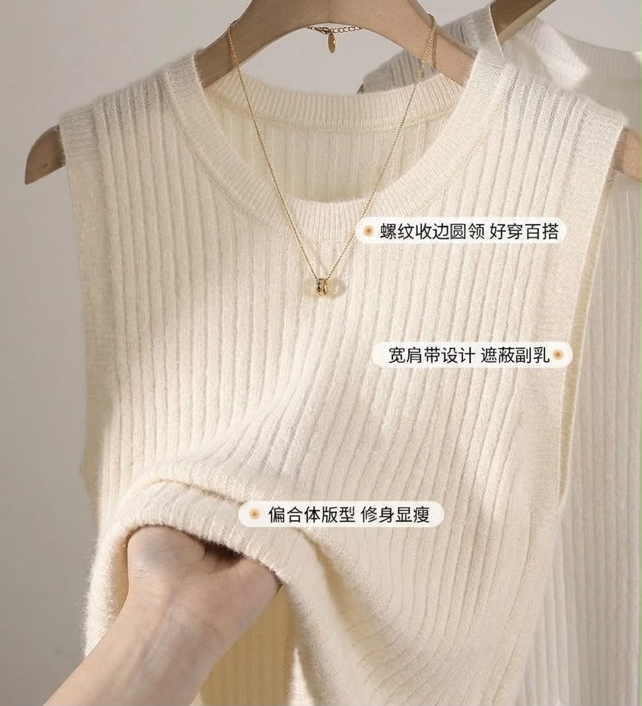 Round Neck Knitted Vest