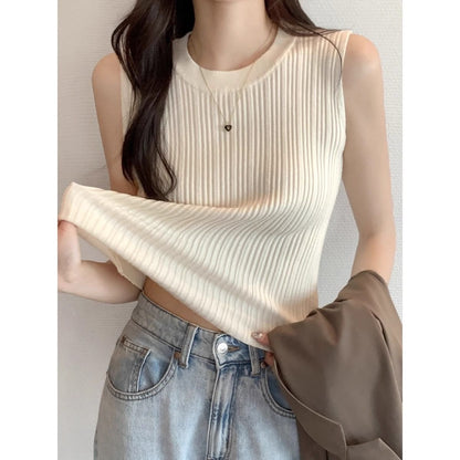 Round Neck Knitted Vest
