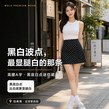 Polka Dot A-Line Skirt