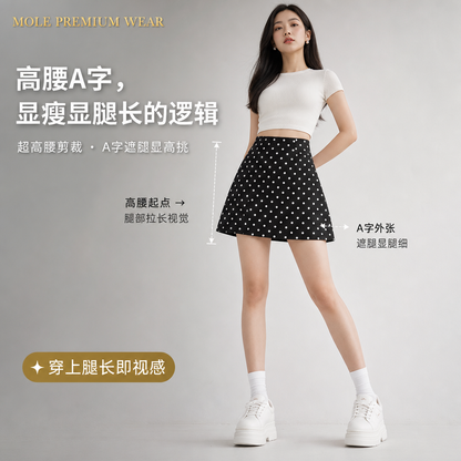Polka Dot A-Line Skirt