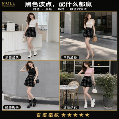 Polka Dot A-Line Skirt