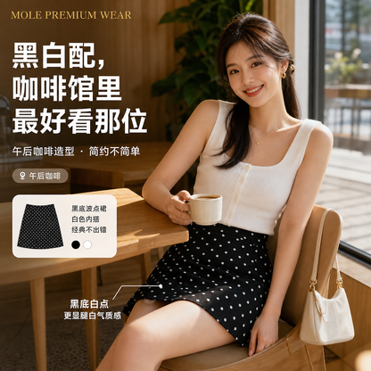 Polka Dot A-Line Skirt