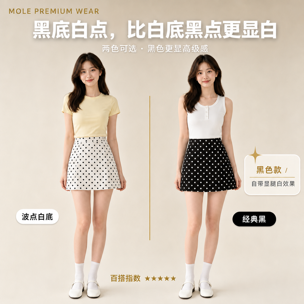 Polka Dot A-Line Skirt
