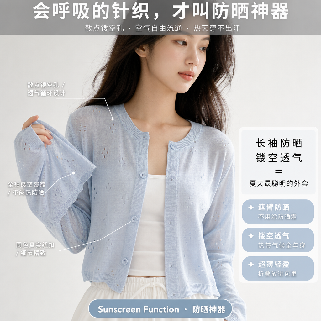 Sunscreen Thin Knitted Cardigan