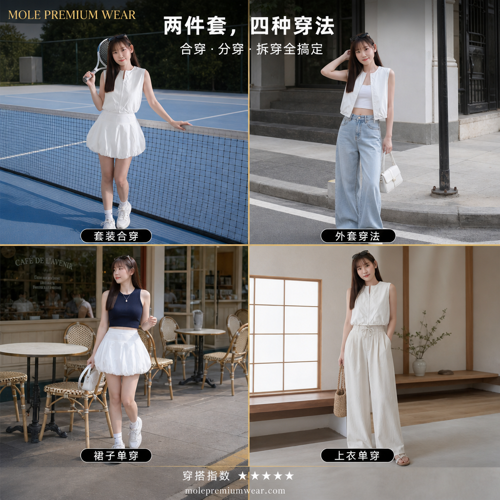 Donna Puffy Skirt Set Wear
