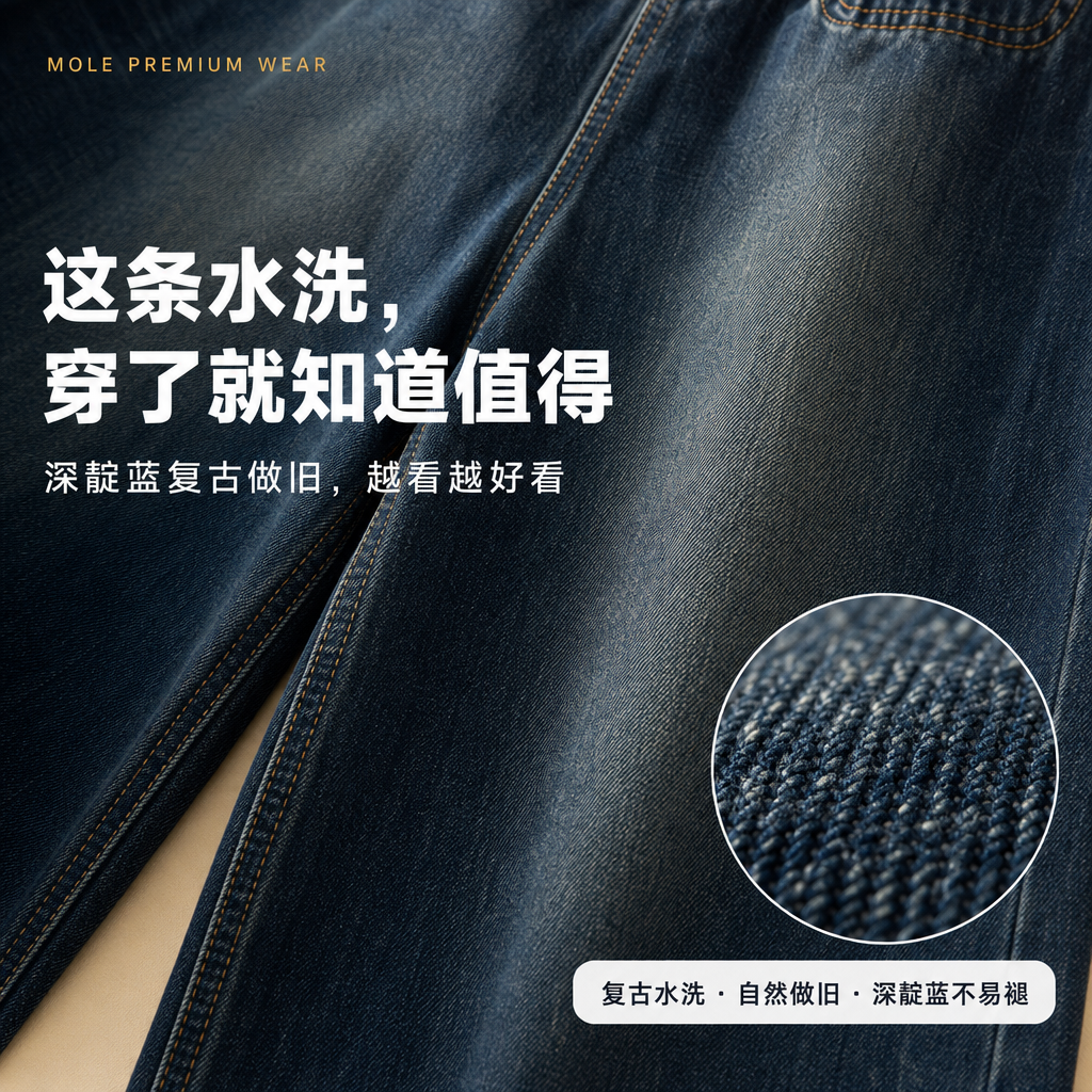Celina Dark Blue Retro Wide-Leg Jeans