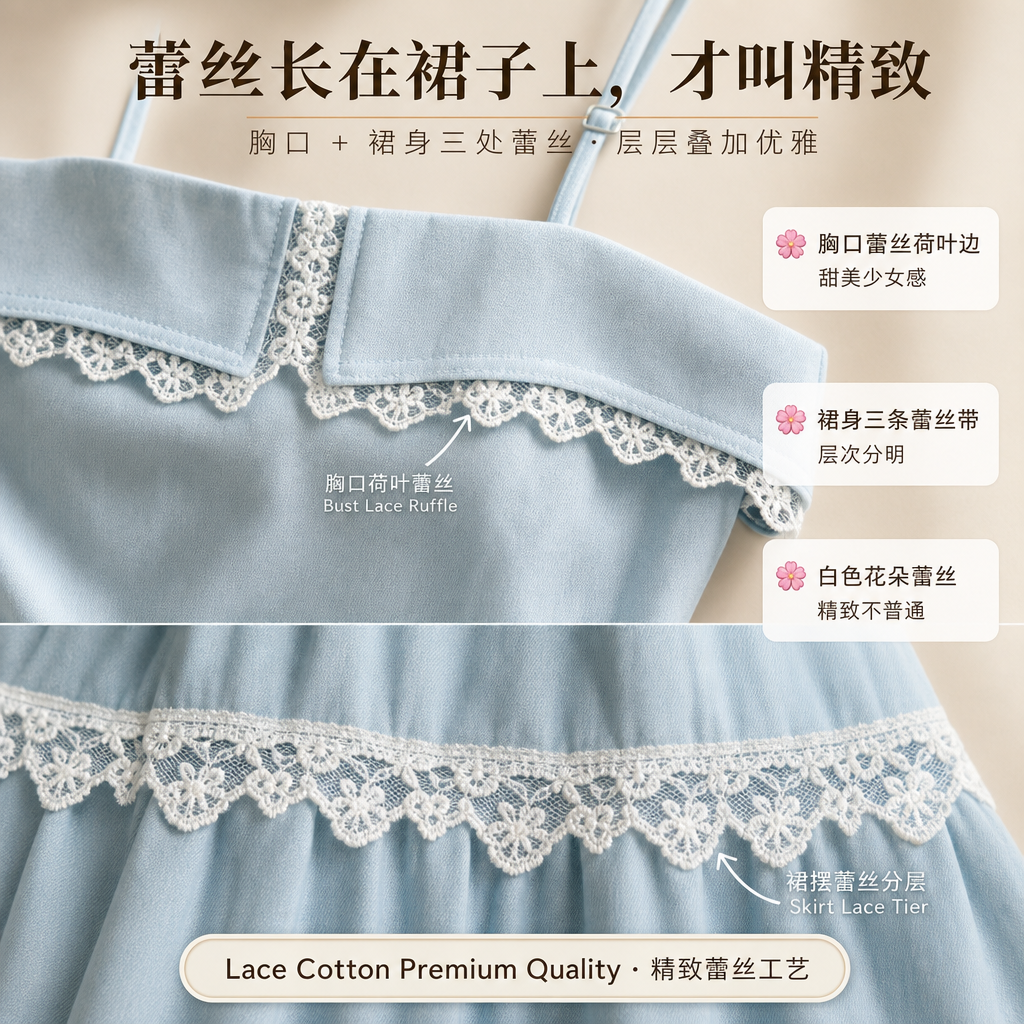 Summer Light Blue Two Piece Dress