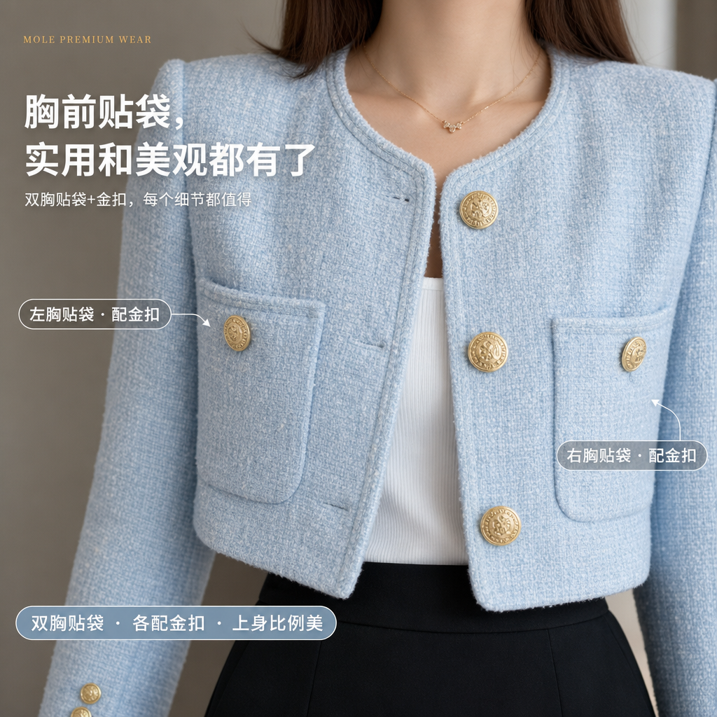 Korean Vintage Tweed Jacket