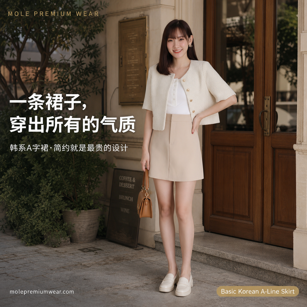 Basic Korean A Line Skirt