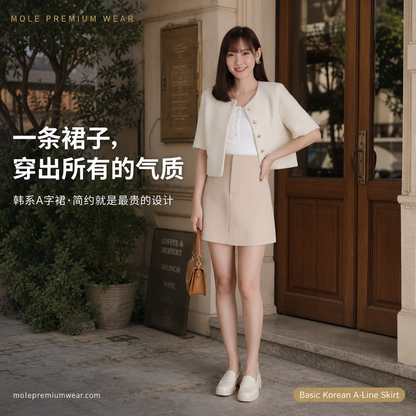 Basic Korean A Line Skirt