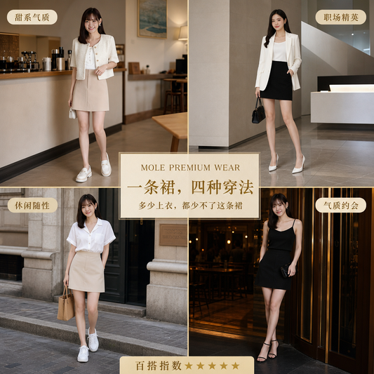 Basic Korean A Line Skirt