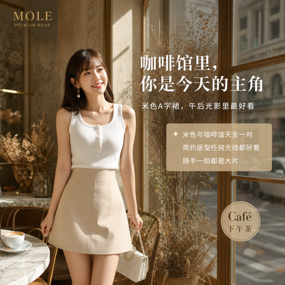 Basic Korean A Line Skirt