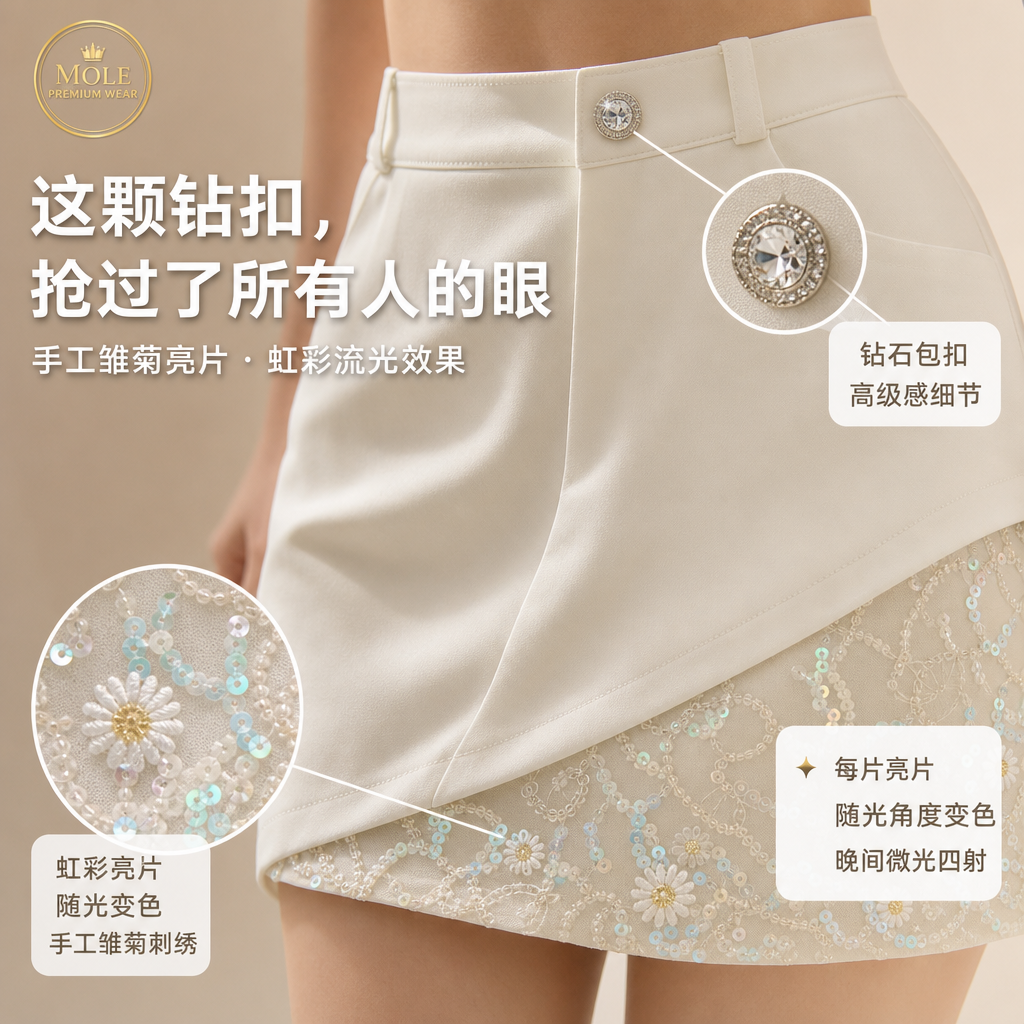 Emma Ivory Splice Skirt