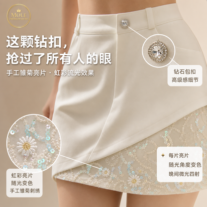 Emma Ivory Splice Skirt