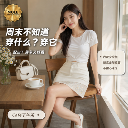 Emma Ivory Splice Skirt