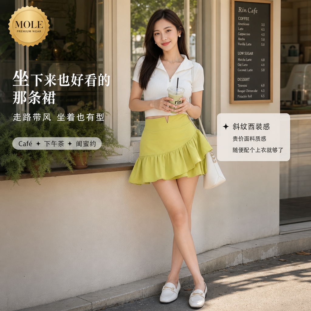 Fluffy Tailored Skirt