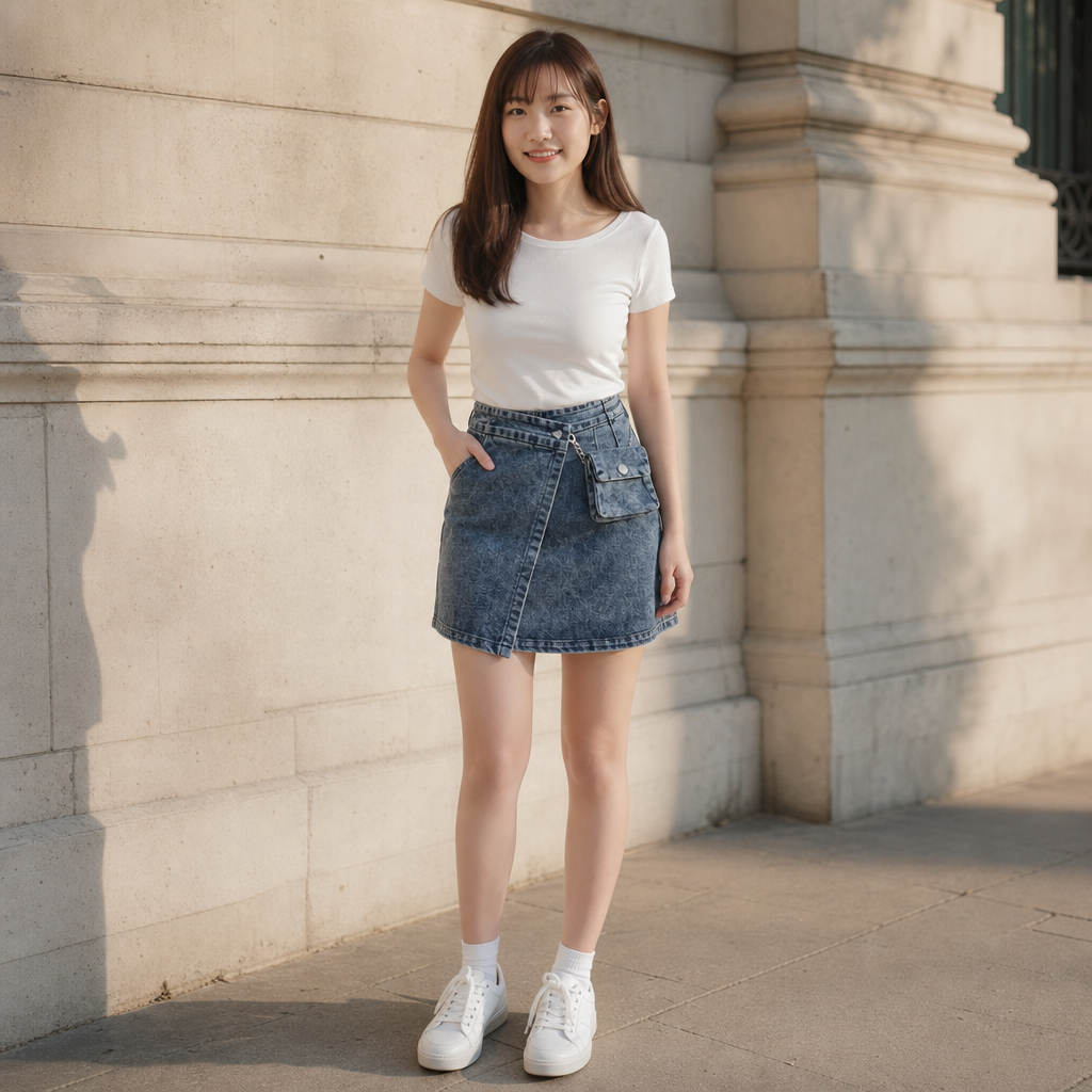 Mona Denim Small Bag Skirt
