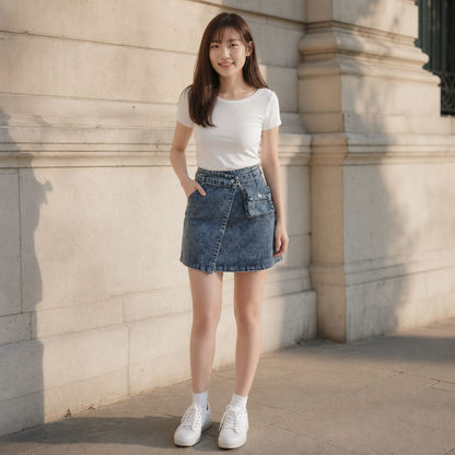 Mona Denim Small Bag Skirt