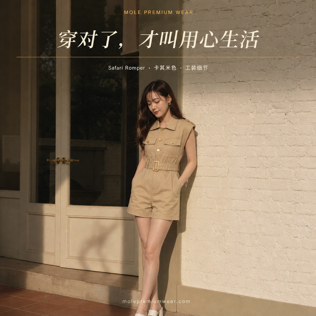 Khaki Denim Jumpsuits