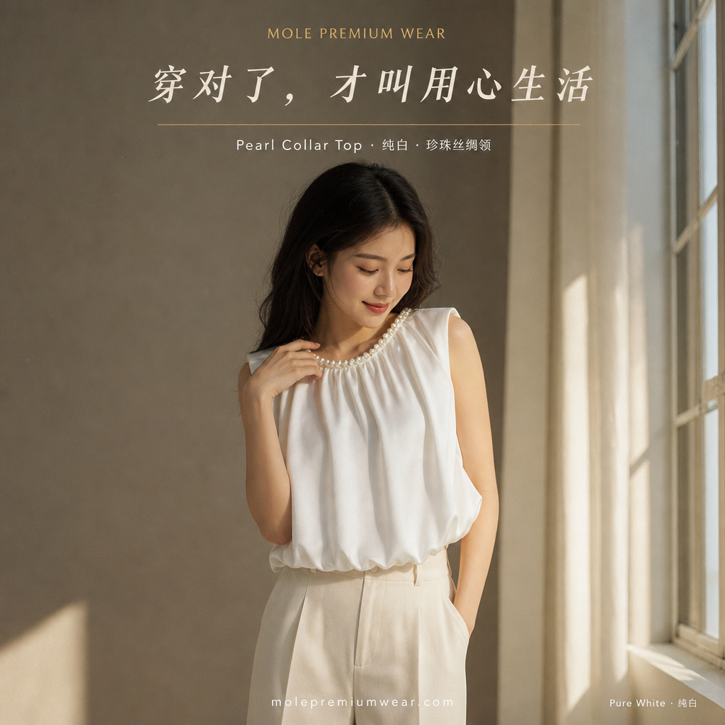 Pearl Neck Crop Top