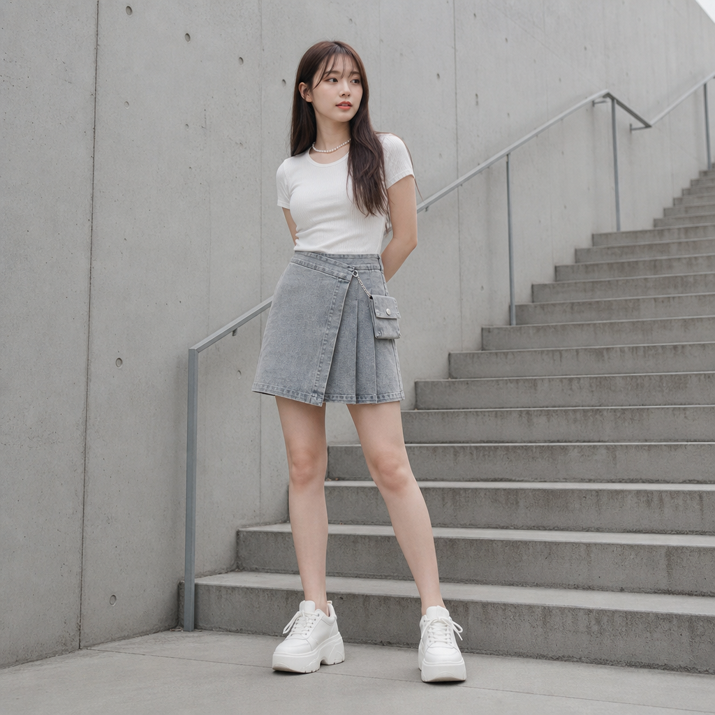 Mona Denim Small Bag Skirt