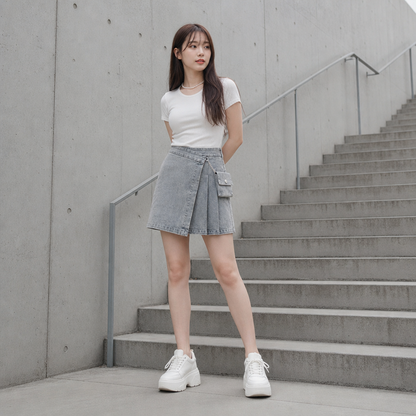 Mona Denim Small Bag Skirt