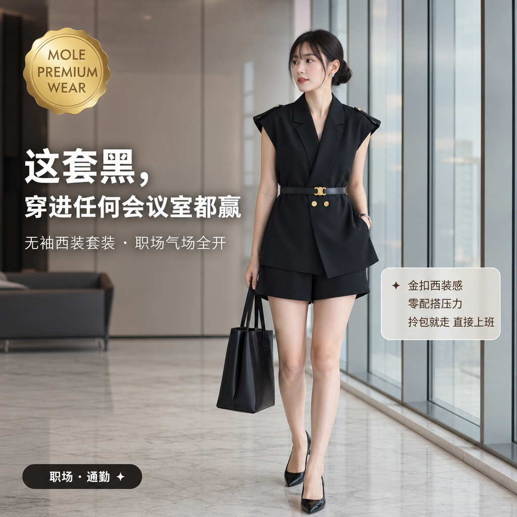 Morgan Tailored 2pc OL Set (With Belt)