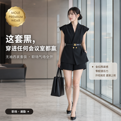 Morgan Tailored 2pc OL Set (With Belt)